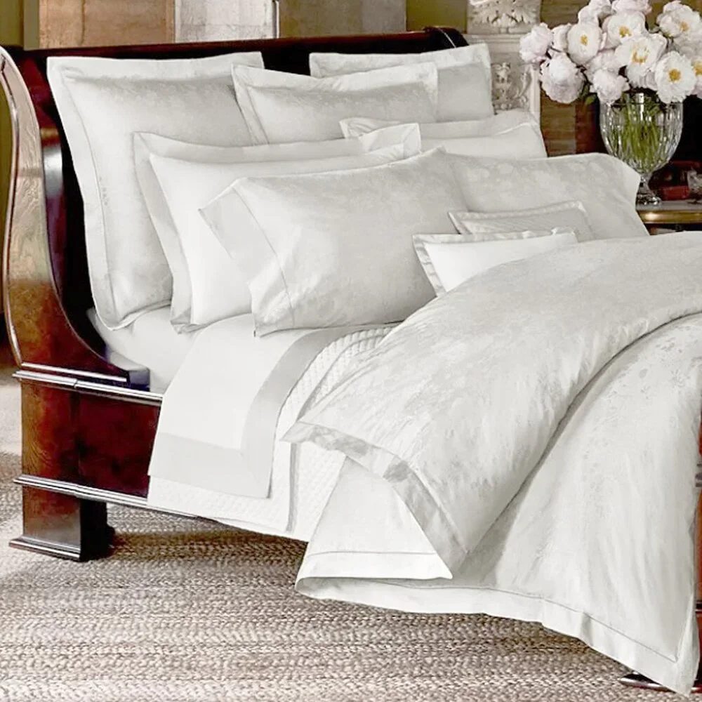 NEW $500 Ralph Lauren Bethany Jacquard Duvet Cover! Full / Queen Creme Floral